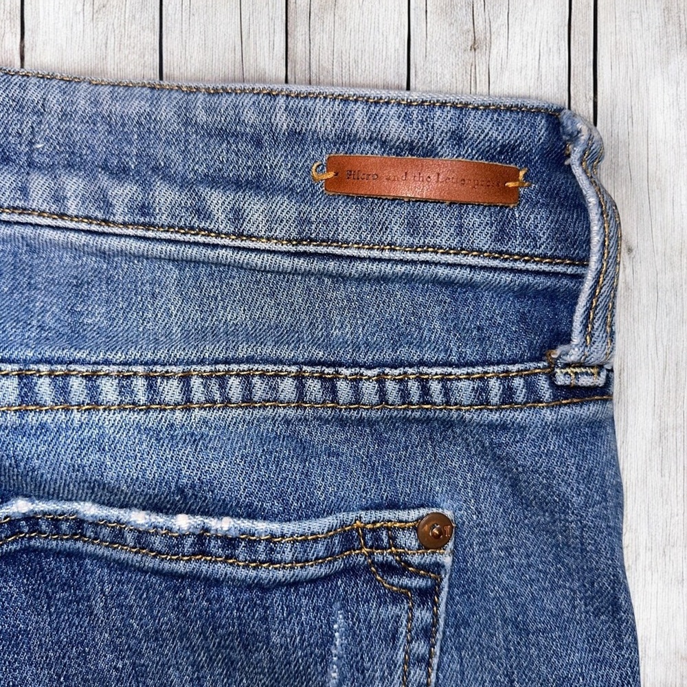 Anthropologie Pilcro & The Letterpress Slim Boyfriend Blue Denim Jeans 31 Tall - Picture 6 of 10